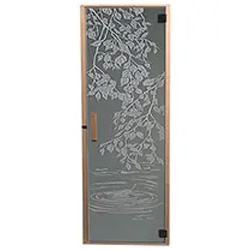 Standard All Glass Etched with Birch Leaf